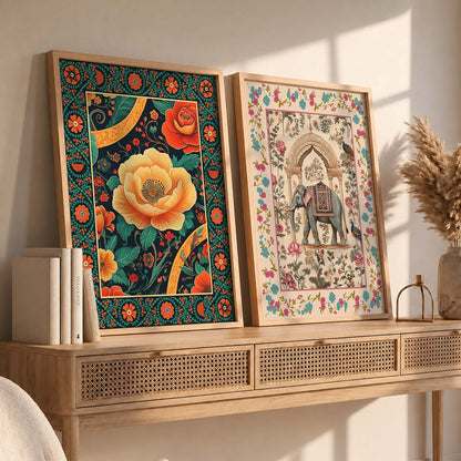 Madhubani Wall Print For Living Room Wall Decor