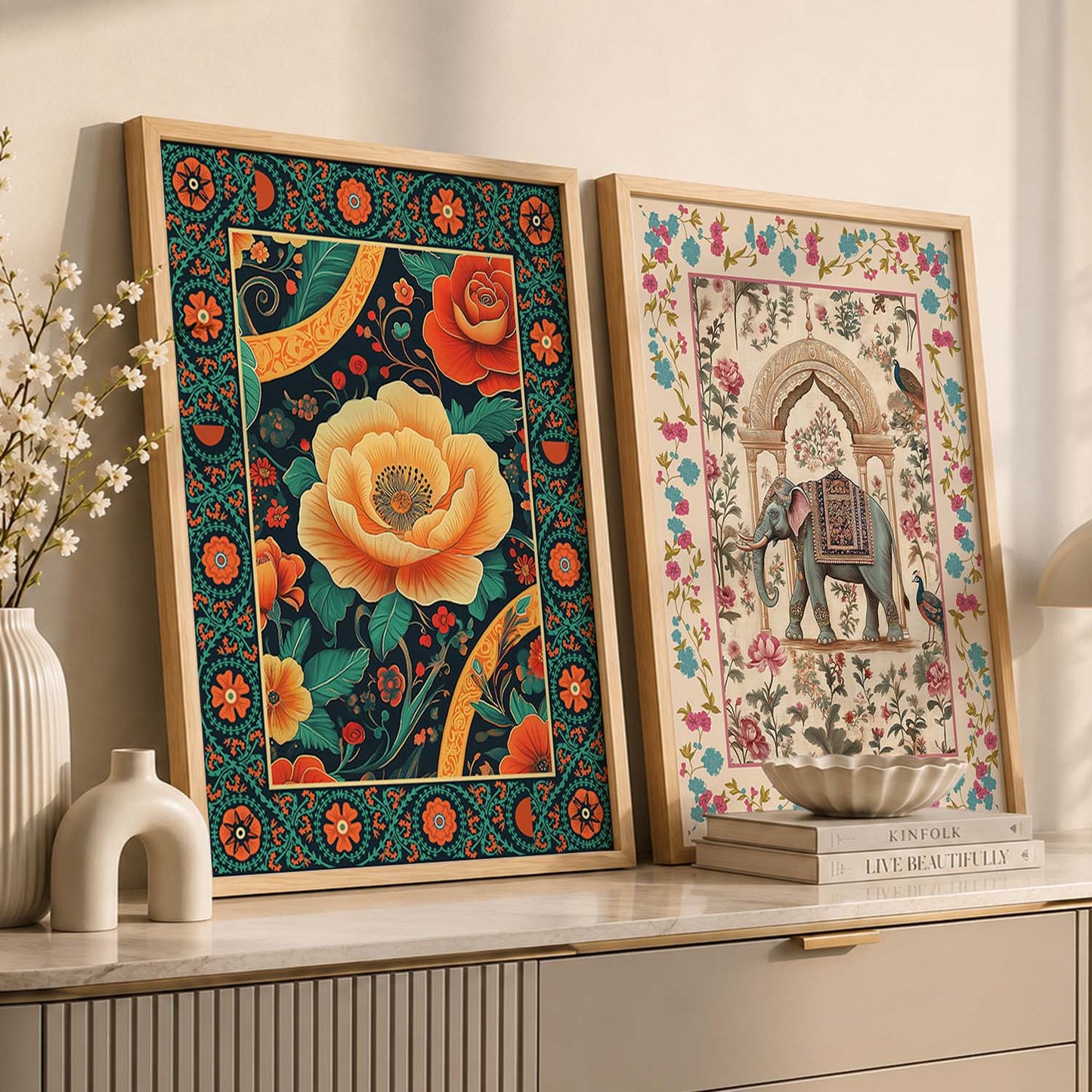 Madhubani Wall Print For Living Room Wall Decor