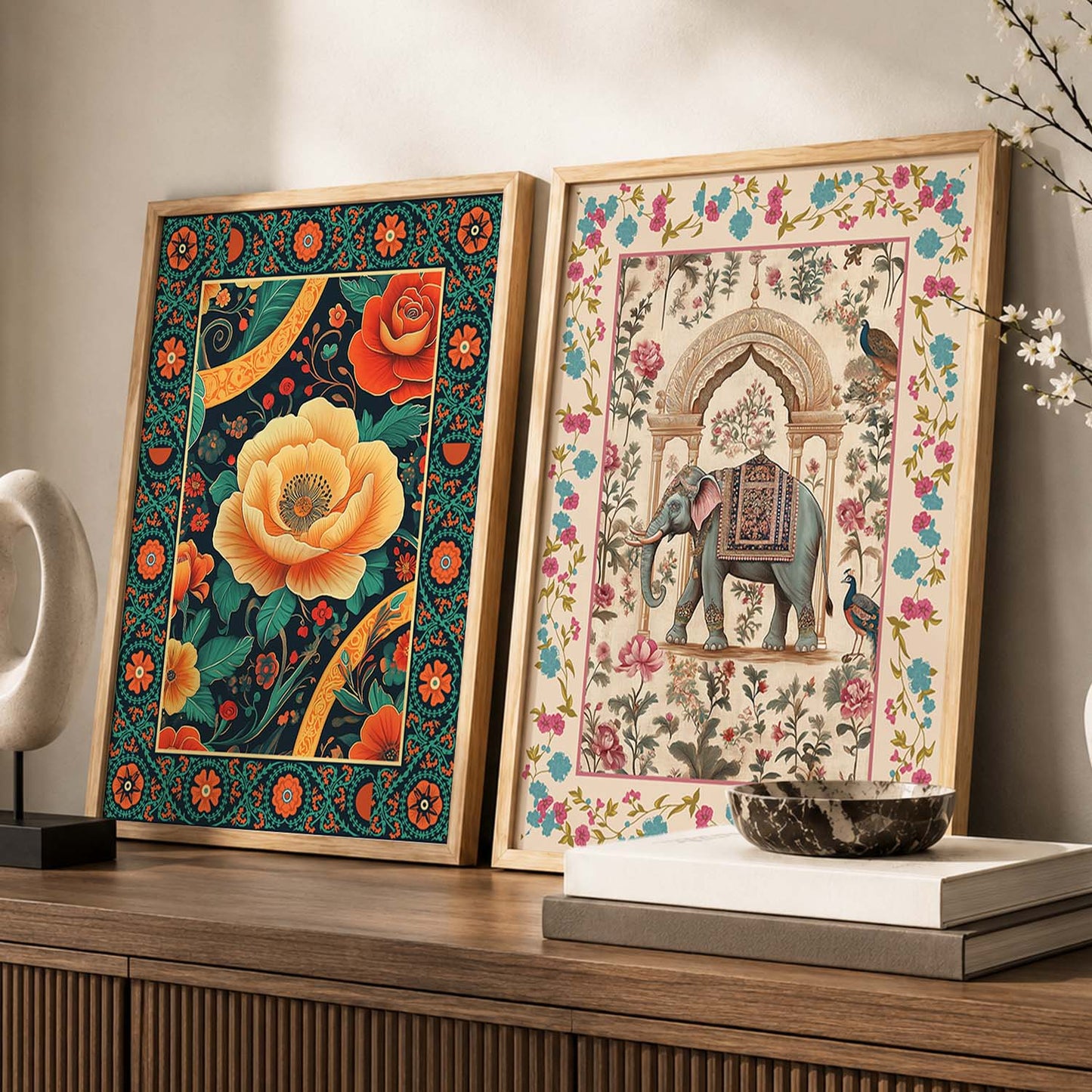 Madhubani Wall Print For Living Room Wall Decor