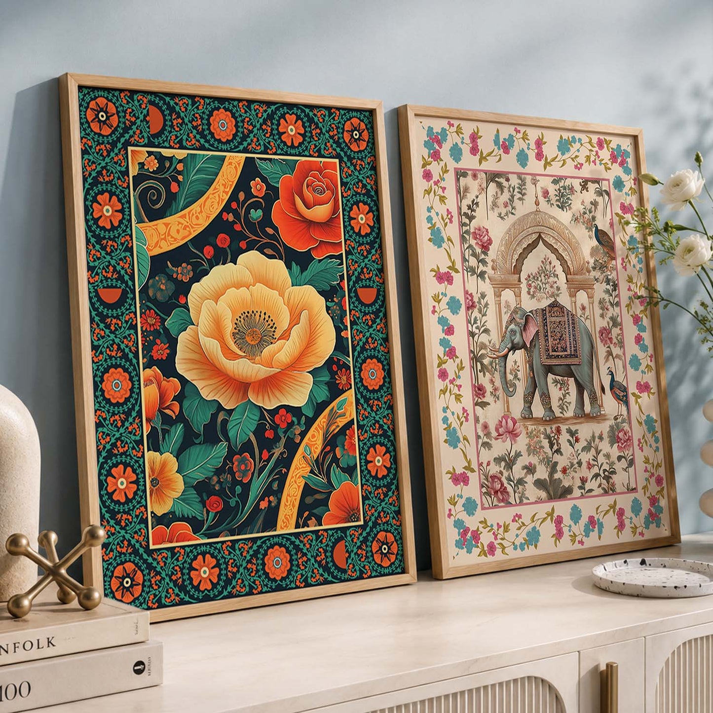 Madhubani Wall Print For Living Room Wall Decor