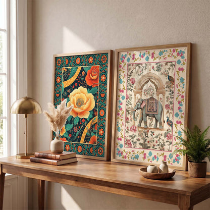 Madhubani Wall Print For Living Room Wall Decor