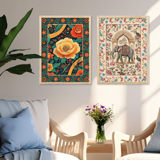 Madhubani Wall Print For Living Room Wall Decor