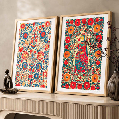 Madhubani Art Combo for Living Room Bedroom Home an Office Wall Decor