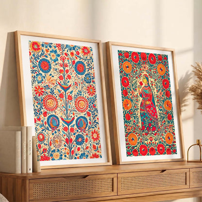 Madhubani Art Combo for Living Room Bedroom Home an Office Wall Decor