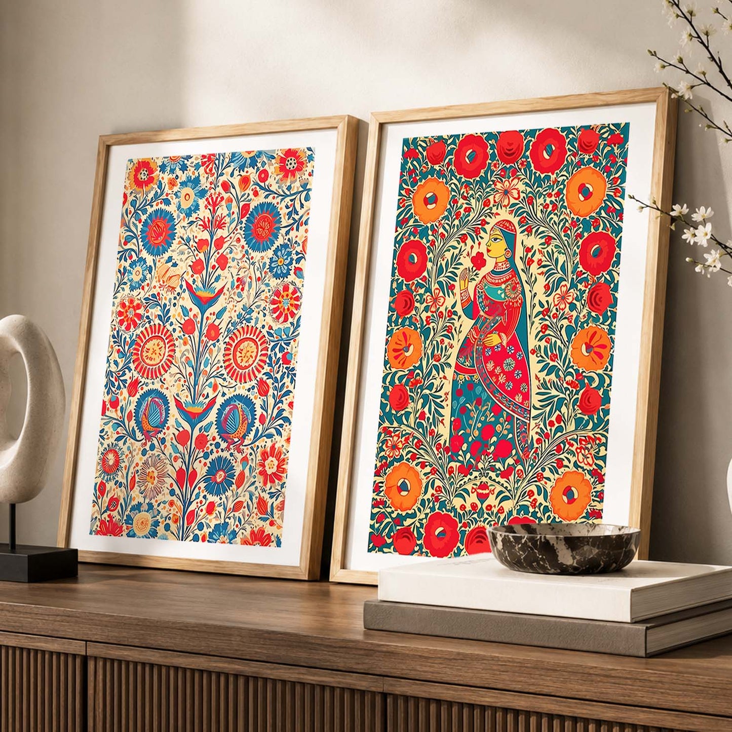 Madhubani Art Combo for Living Room Bedroom Home an Office Wall Decor
