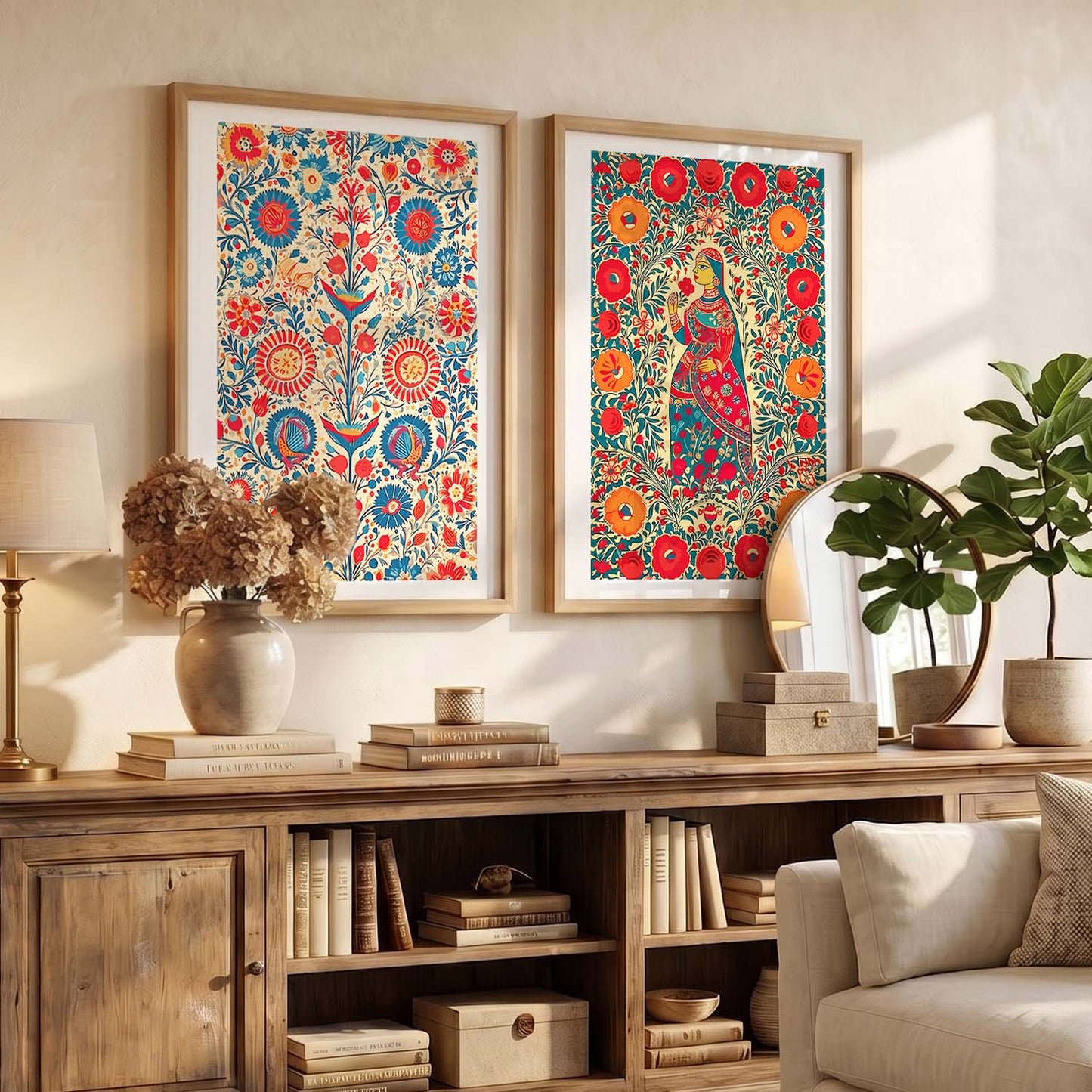Madhubani Art Combo for Living Room Bedroom Home an Office Wall Decor