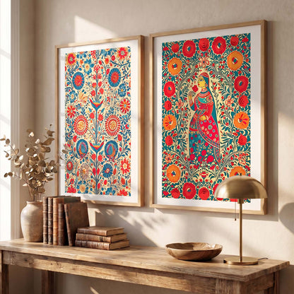 Madhubani Art Combo for Living Room Bedroom Home an Office Wall Decor
