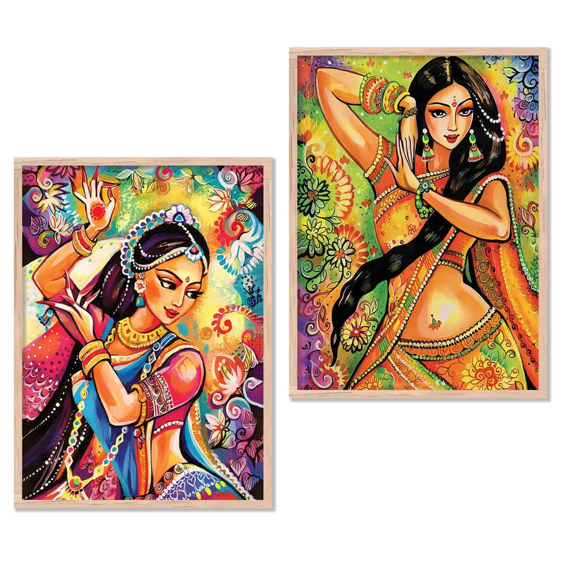 Vibrant Madhubani Art Combo for Living Room Bedroom Home an Office Wall Decor