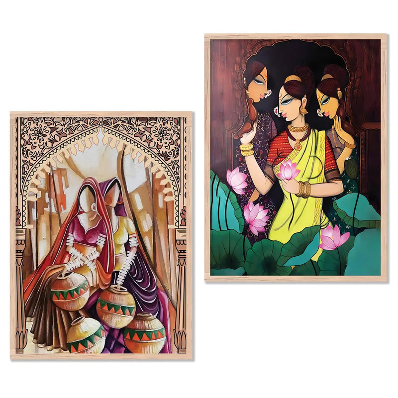 Madhubani Art Combo for Living Room Bedroom Home an Office Wall Decor