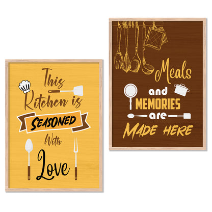 Kitchen Quotes Framed Art for Kitchen Restaurant Cafe Wall Decor