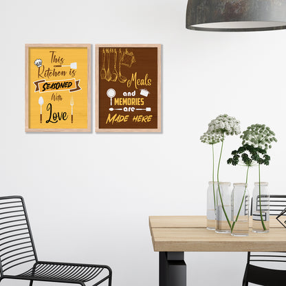 Kitchen Quotes Framed Art for Kitchen Restaurant Cafe Wall Decor