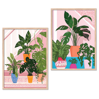 Vibrant Indoor Plant Artwork: Perfect for Home & Office Wall Decor