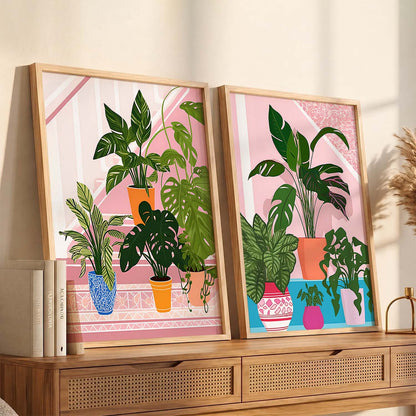Vibrant Indoor Plant Artwork: Perfect for Home & Office Wall Decor