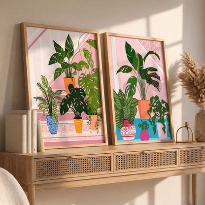 Vibrant Indoor Plant Artwork: Perfect for Home & Office Wall Decor