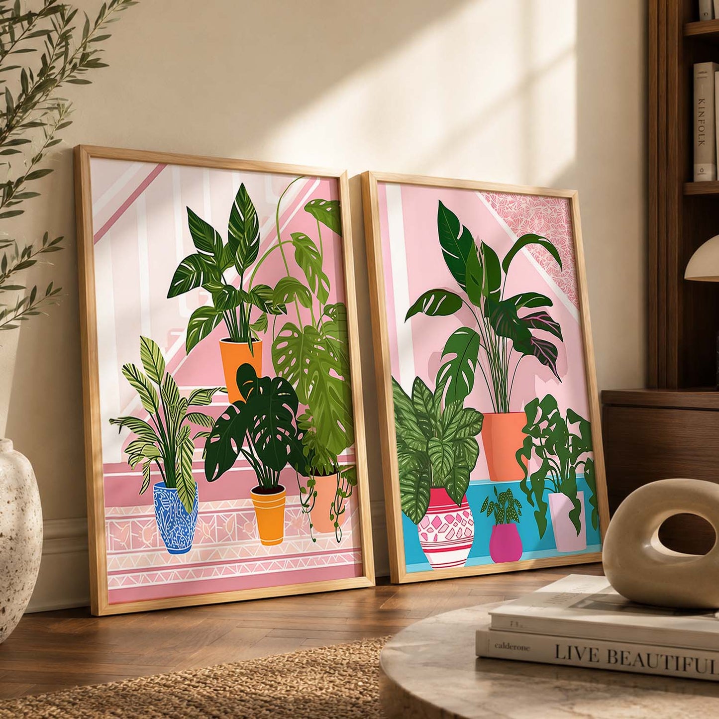 Vibrant Indoor Plant Artwork: Perfect for Home & Office Wall Decor