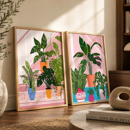Vibrant Indoor Plant Artwork: Perfect for Home & Office Wall Decor