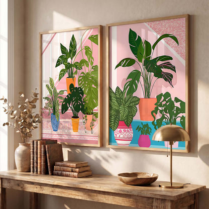 Vibrant Indoor Plant Artwork: Perfect for Home & Office Wall Decor