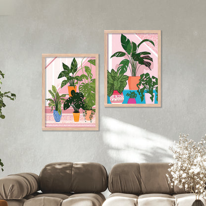 Vibrant Indoor Plant Artwork: Perfect for Home & Office Wall Decor