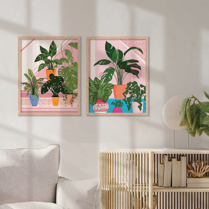 Vibrant Indoor Plant Artwork: Perfect for Home & Office Wall Decor