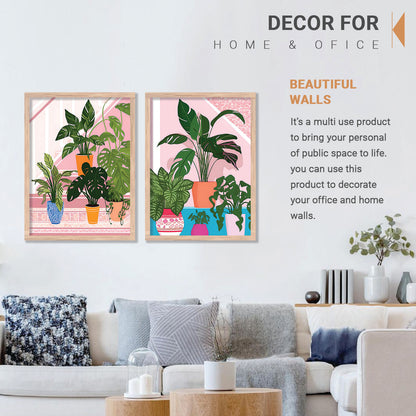 Vibrant Indoor Plant Artwork: Perfect for Home & Office Wall Decor