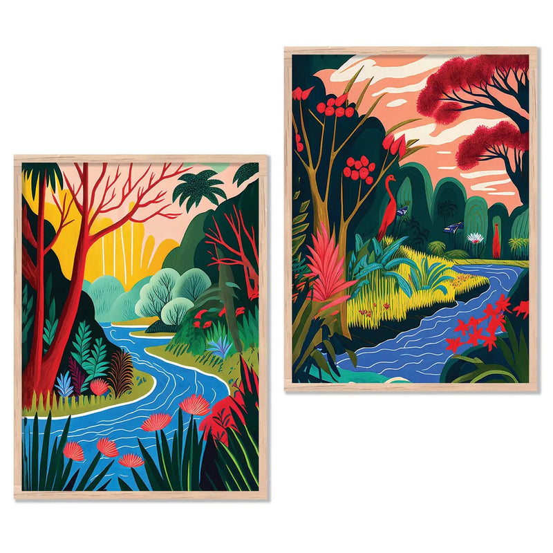 Tropical Wilderness Canvas Art Print: Lush Nature Scenes for Home Decor