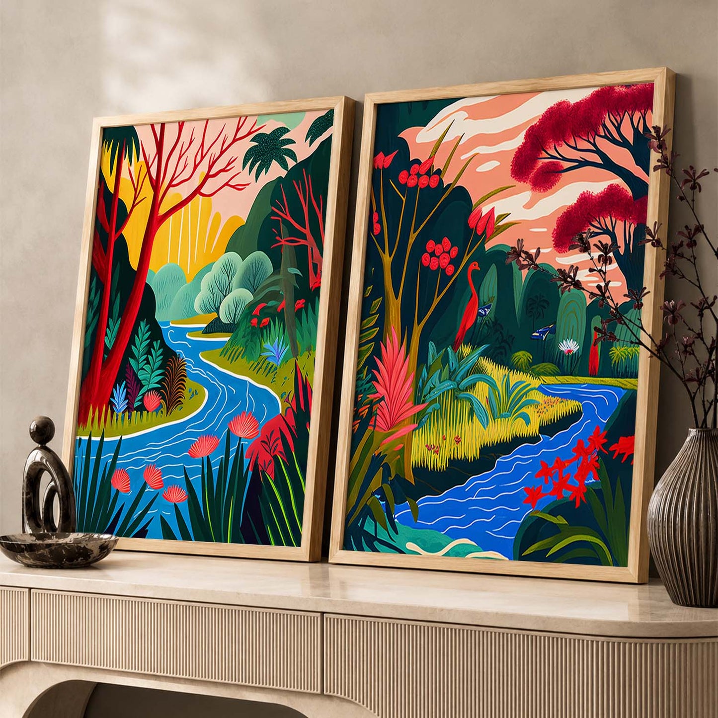 Tropical Wilderness Canvas Art Print: Lush Nature Scenes for Home Decor