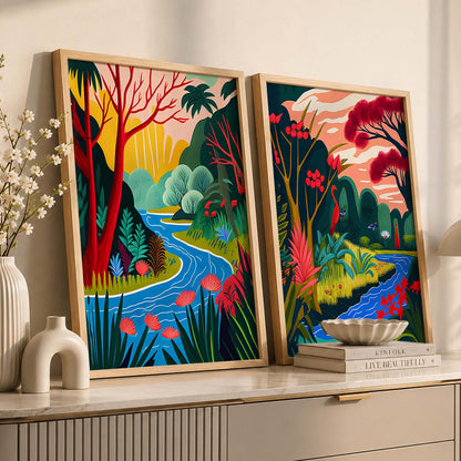 Tropical Wilderness Canvas Art Print: Lush Nature Scenes for Home Decor