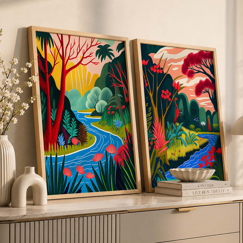 Tropical Wilderness Canvas Art Print: Lush Nature Scenes for Home Decor