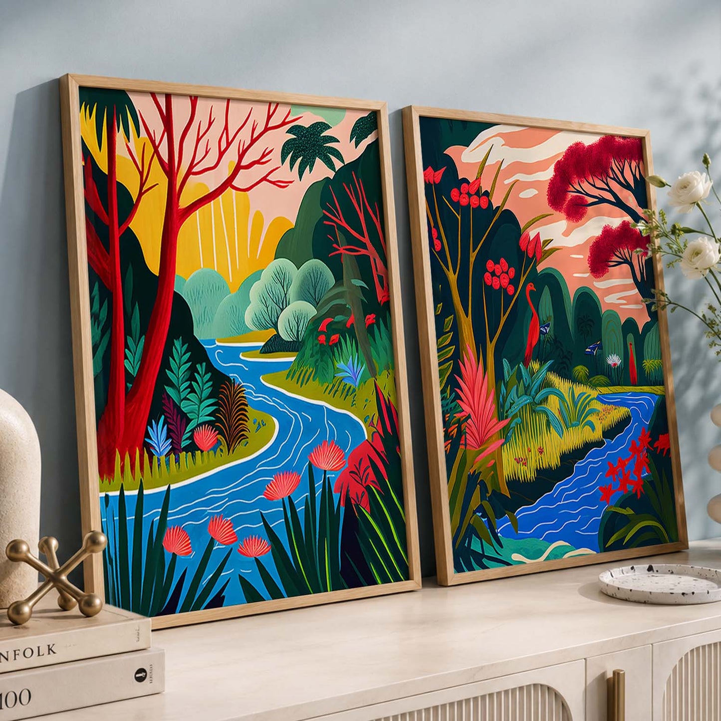 Tropical Wilderness Canvas Art Print: Lush Nature Scenes for Home Decor