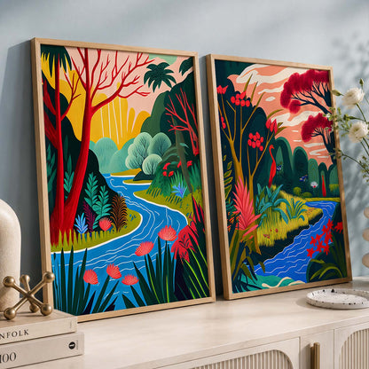 Tropical Wilderness Canvas Art Print: Lush Nature Scenes for Home Decor