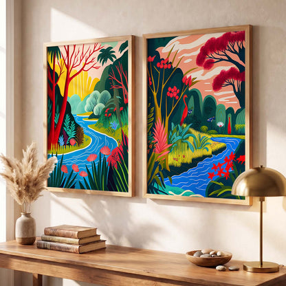Tropical Wilderness Canvas Art Print: Lush Nature Scenes for Home Decor