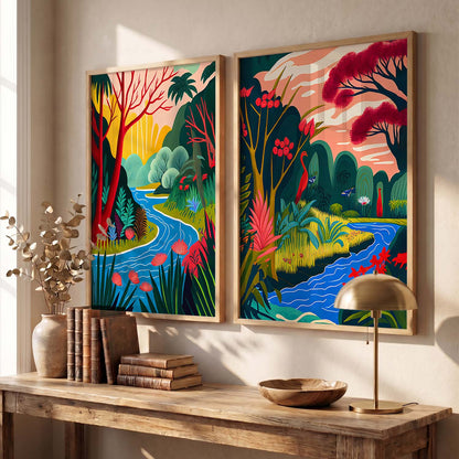 Tropical Wilderness Canvas Art Print: Lush Nature Scenes for Home Decor