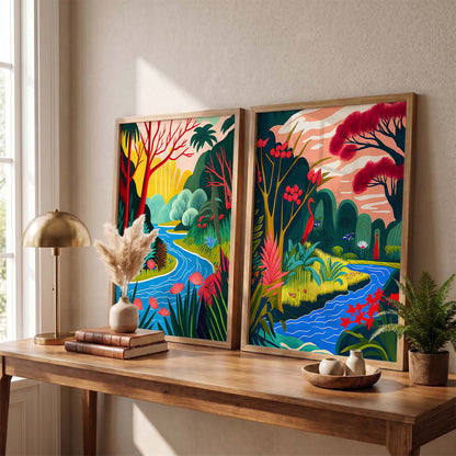 Tropical Wilderness Canvas Art Print: Lush Nature Scenes for Home Decor