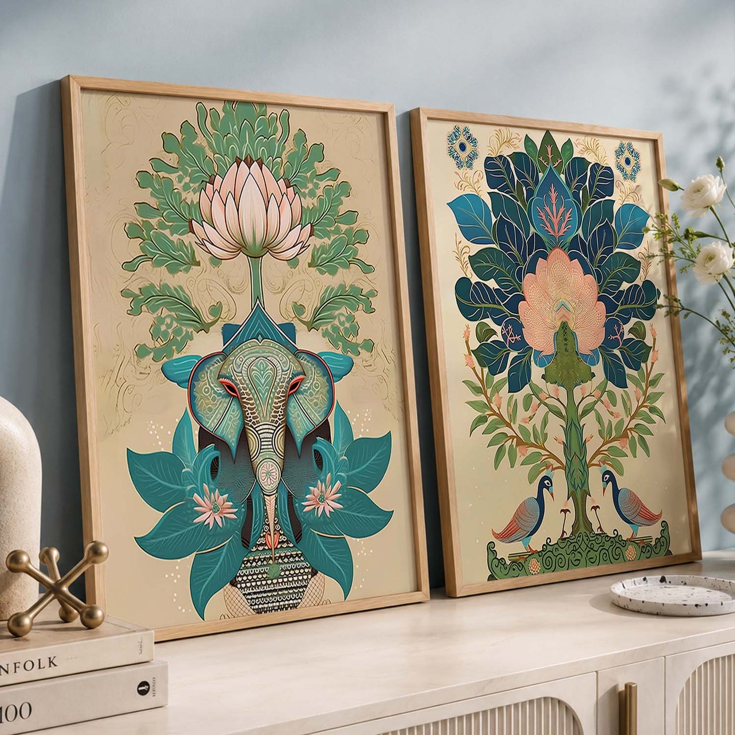 Madhubani / Pichwai Art Combo for Living Room Bedroom Home an Office Wall Decor