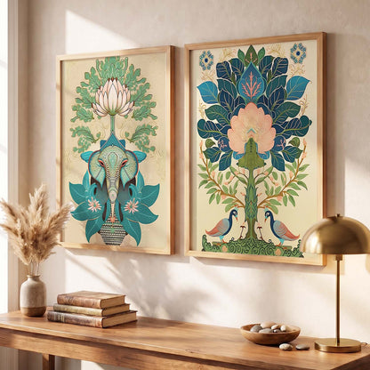 Madhubani / Pichwai Art Combo for Living Room Bedroom Home an Office Wall Decor