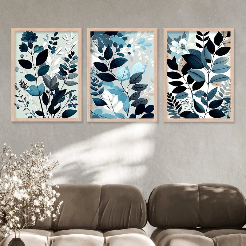 Framed Botanical Elegance - Leaf Printed Paintings for Living Room Bedroom Home and Office Wall Decor-Kotart