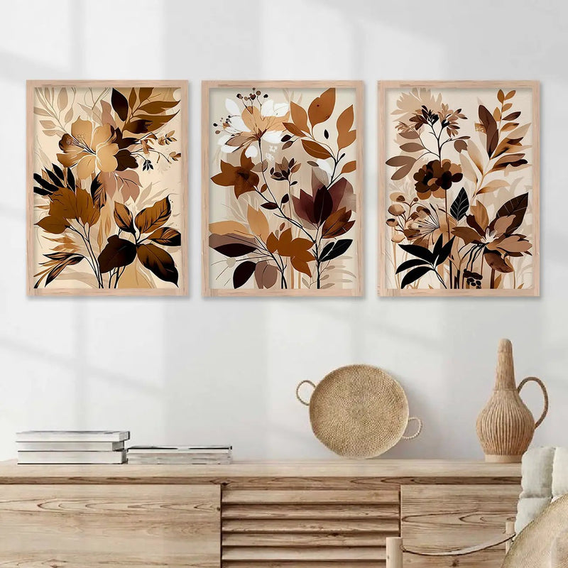 Framed Botanical Elegance - Leaf Paintings for Living Room Bedroom Home and Office Wall Decor-Kotart