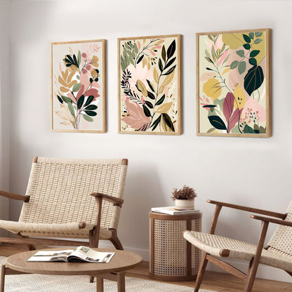 Framed Botanical Elegance - Leaf Paintings for Living Room Bedroom Home and Office Wall Decor-Kotart