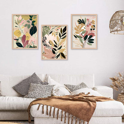 Framed Botanical Elegance - Leaf Paintings for Living Room Bedroom Home and Office Wall Decor-Kotart