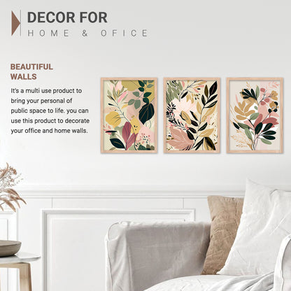 Framed Botanical Elegance - Leaf Paintings for Living Room Bedroom Home and Office Wall Decor-Kotart