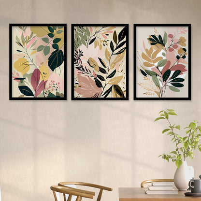 Framed Botanical Elegance - Leaf Paintings for Living Room Bedroom Home and Office Wall Decor-Kotart