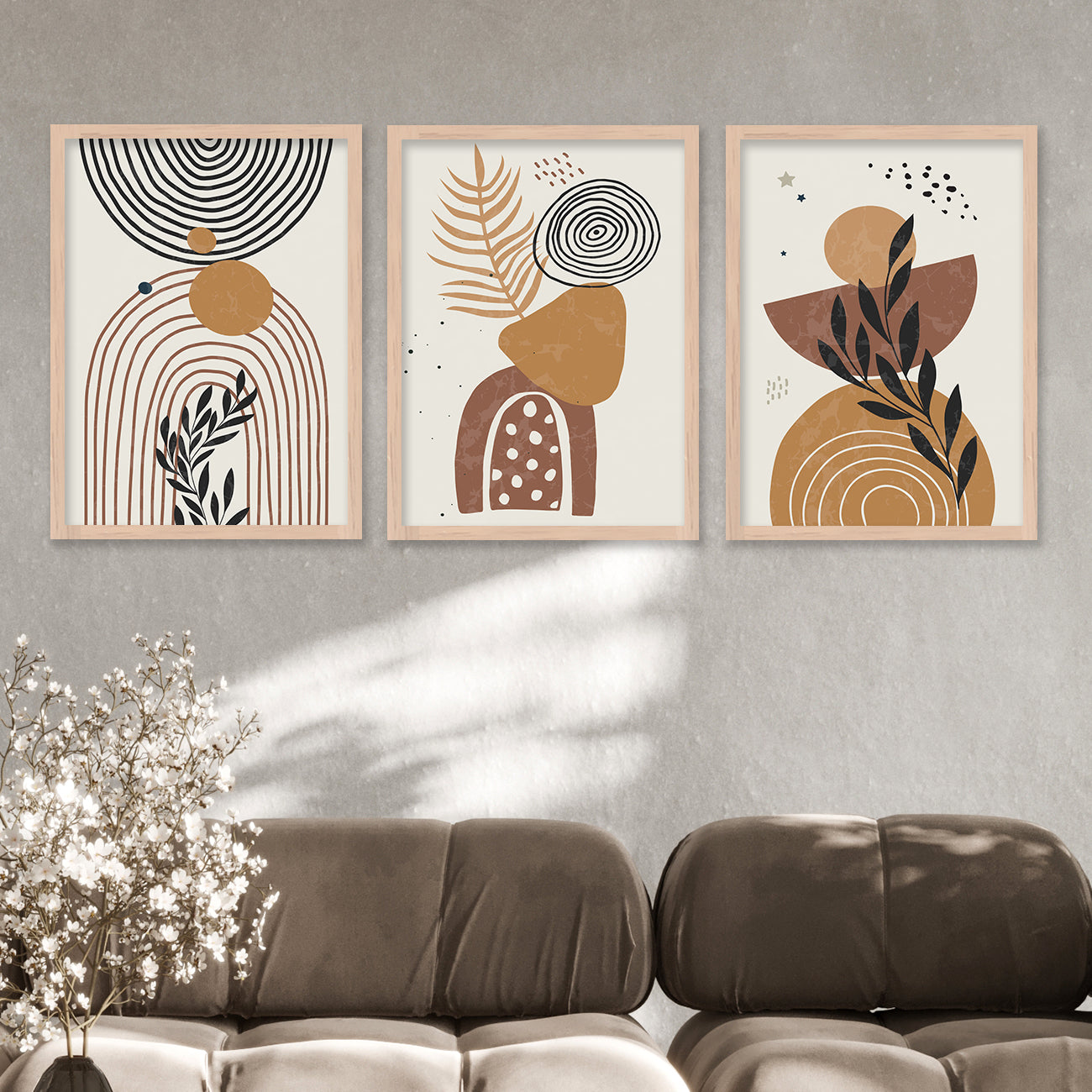 Minimal Art Paintings for Living Room Bedroom - Boho Art Combo for Home and Office Wall Decor-Kotart