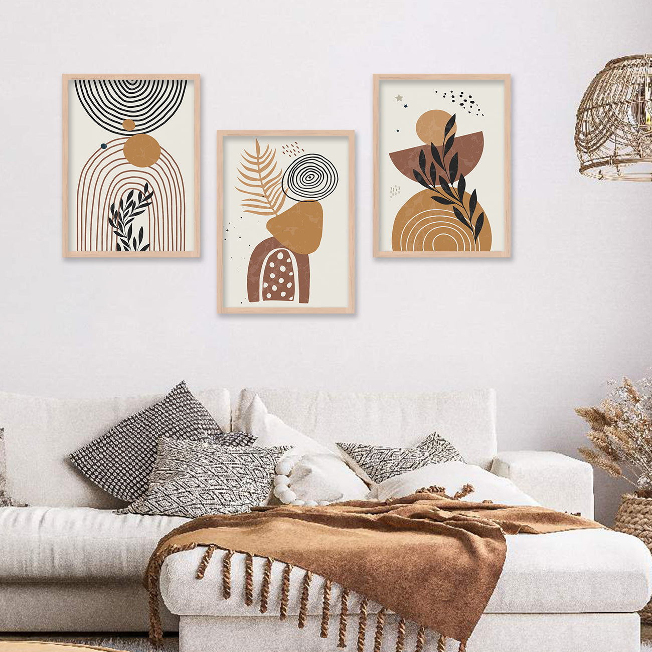 Minimal Art Paintings for Living Room Bedroom - Boho Art Combo for Home and Office Wall Decor-Kotart