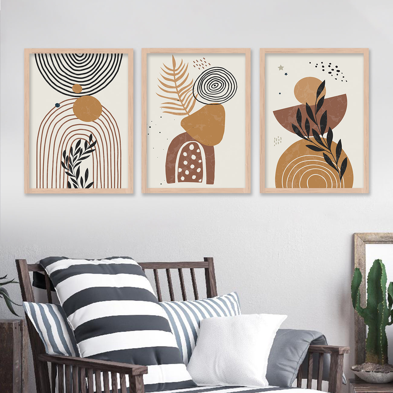 Minimal Art Paintings for Living Room Bedroom - Boho Art Combo for Home and Office Wall Decor-Kotart