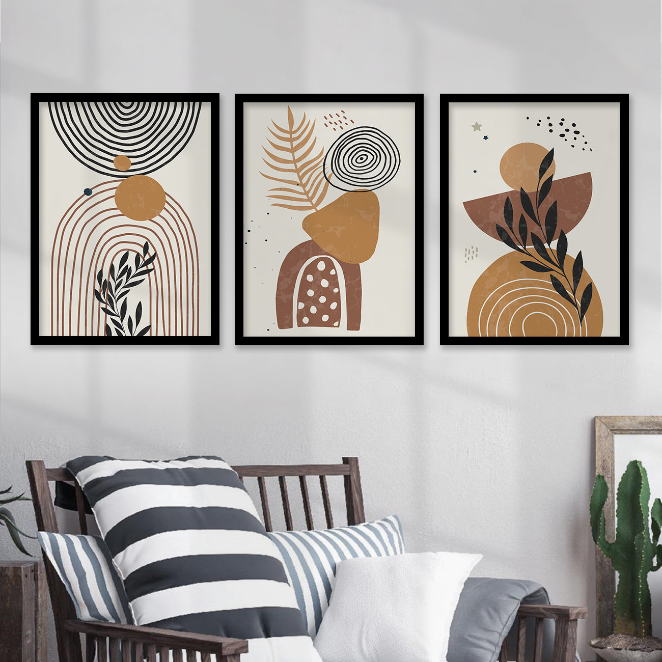 Minimal Art Paintings for Living Room Bedroom - Boho Art Combo for Home and Office Wall Decor-Kotart