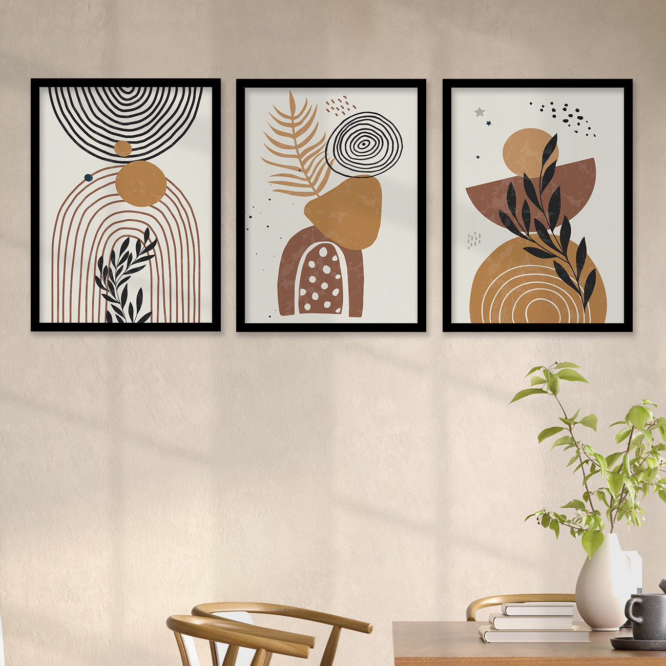 Minimal Art Paintings for Living Room Bedroom - Boho Art Combo for Home and Office Wall Decor-Kotart