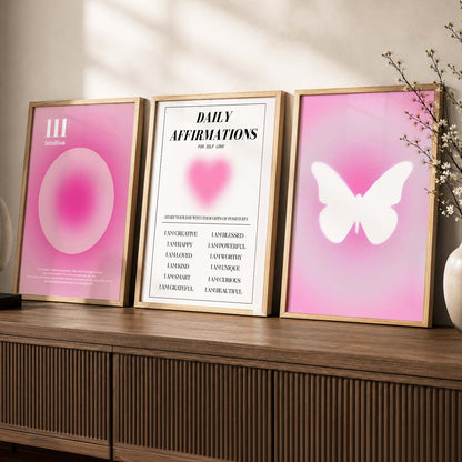Minimalist Modern Motivational Quotes Wall Art Set of 3 Framed Prints for Living Room