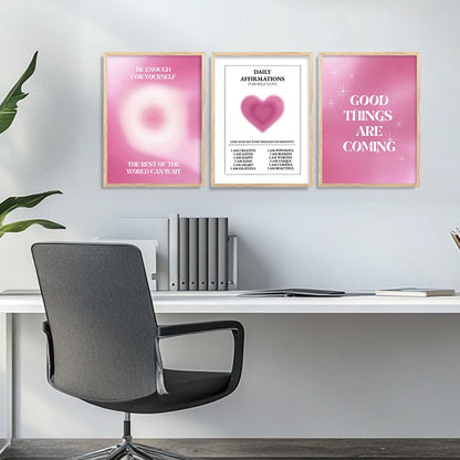 Affirmations  Motivational Wall Art Paintings for Living Room Bedroom