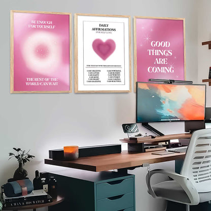 Affirmations  Motivational Wall Art Paintings for Living Room Bedroom