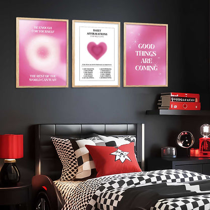 Affirmations  Motivational Wall Art Paintings for Living Room Bedroom